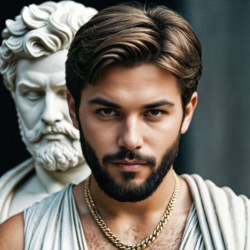 Realistic Zeus Kid Statue with Beard