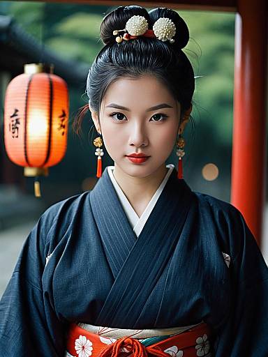 Realistic Girl in Koton Kimono