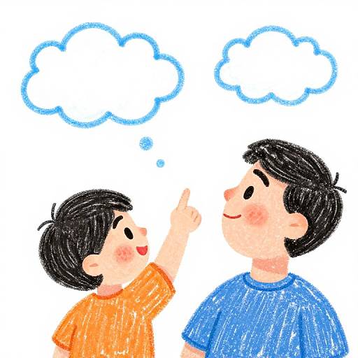 Father and Son Cloud Gazing
