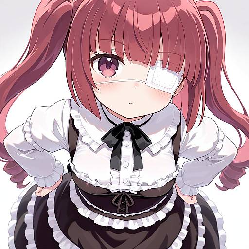 Illustration of Hanazono yurine, jashin-chan dropkick in the style of Kibisake