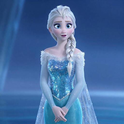 Surprised Young Woman in Icy Animation