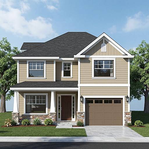 Craftsman Front Elevation Plan