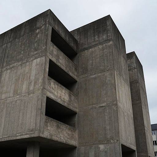 Brutalist Architecture in Moody Urban Setting