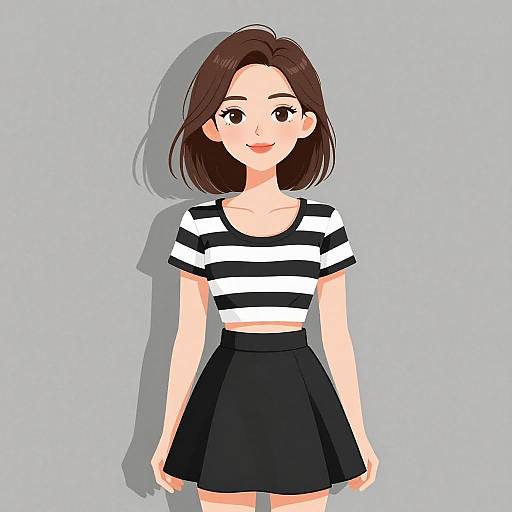 Smiling Woman in Casual Chic Outfit