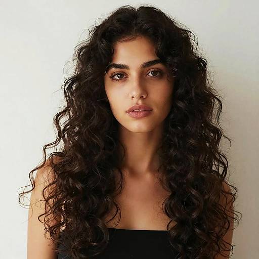 Portrait of Woman with Curly Hair