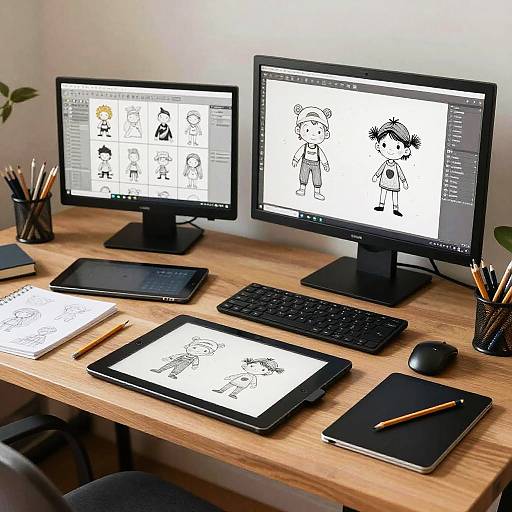 Creative Character Design Studio Scene