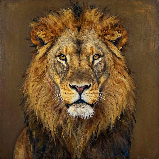 Realistic Portrait of Majestic Lion