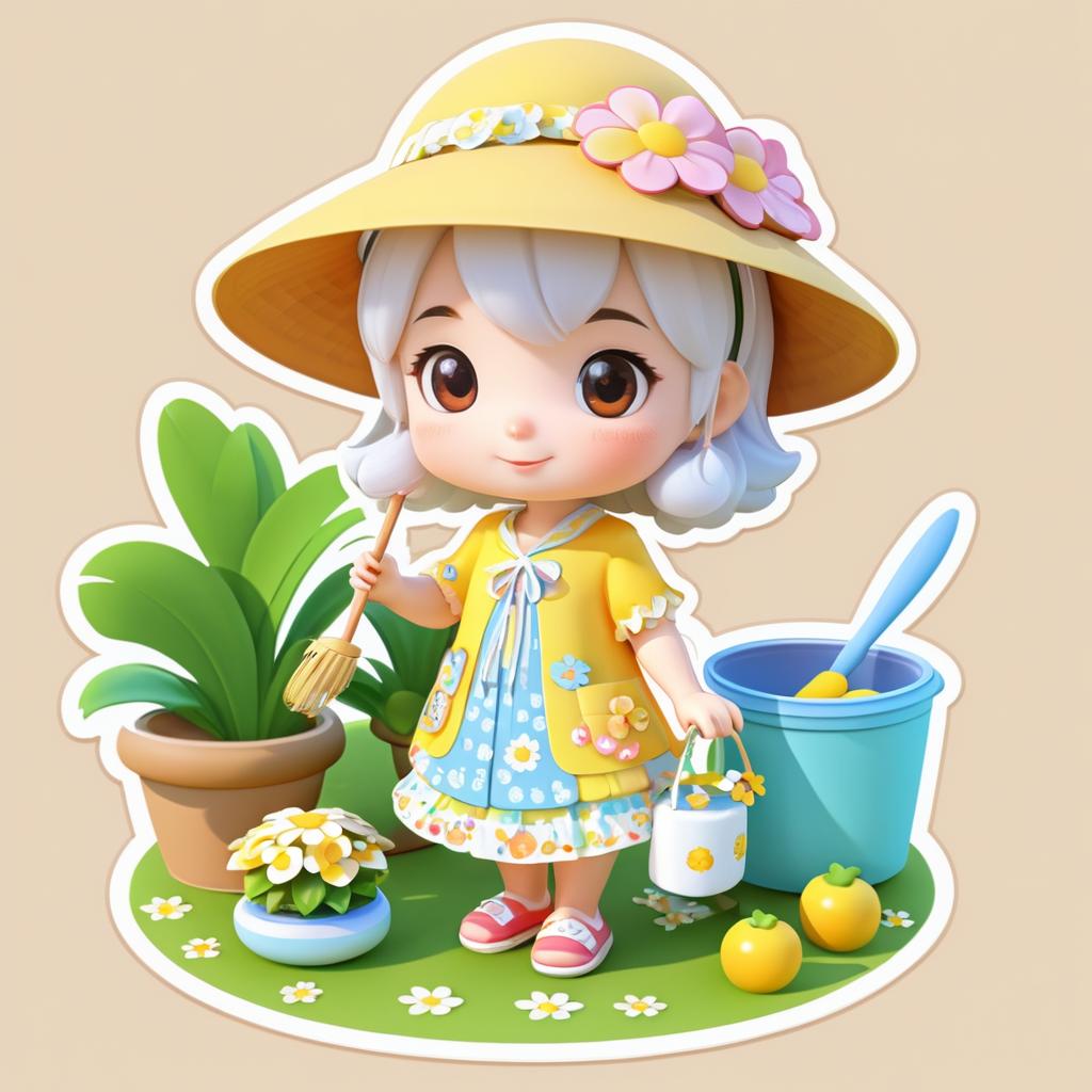 Charming Chibi Grandma in Kawaii Style