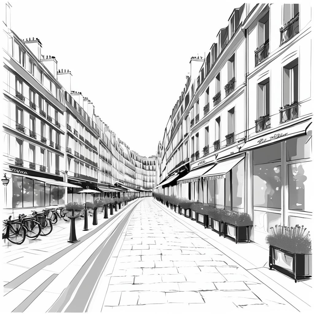 Charming Paris Sketch with E-2 Style