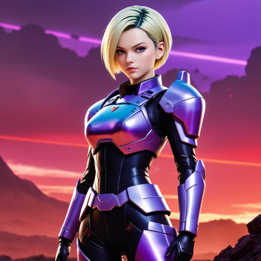 Anime Android 18 in Tactical Armor