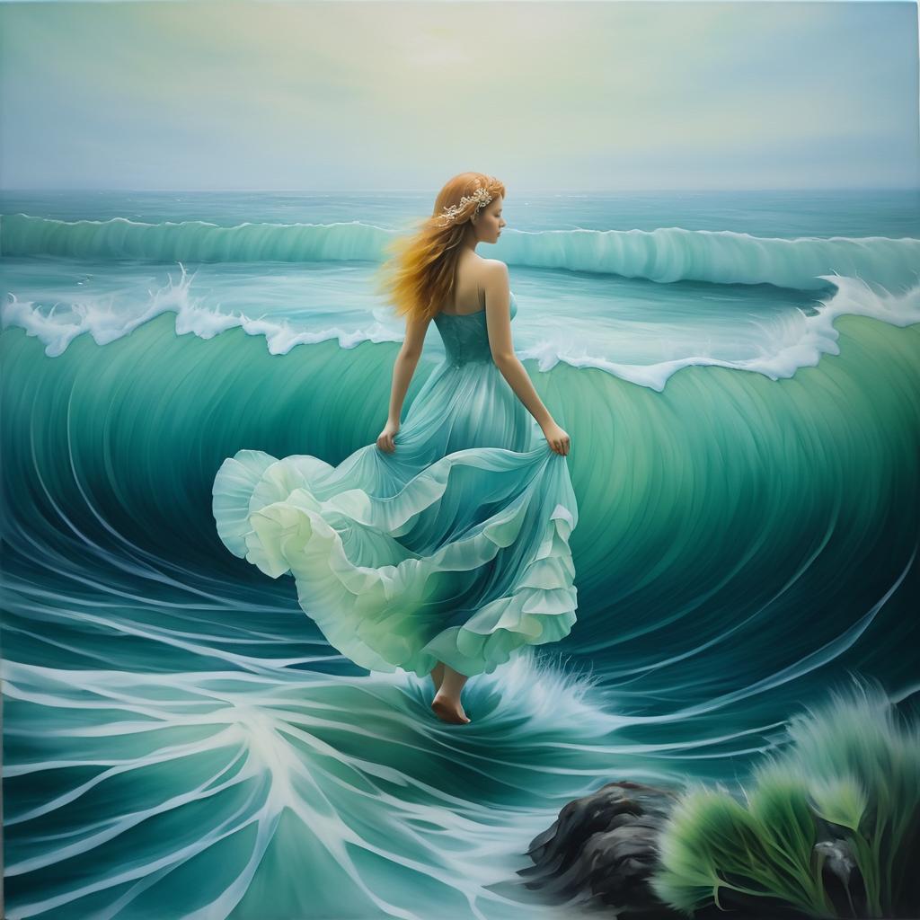 Nostalgic Ocean Nymph in Oil