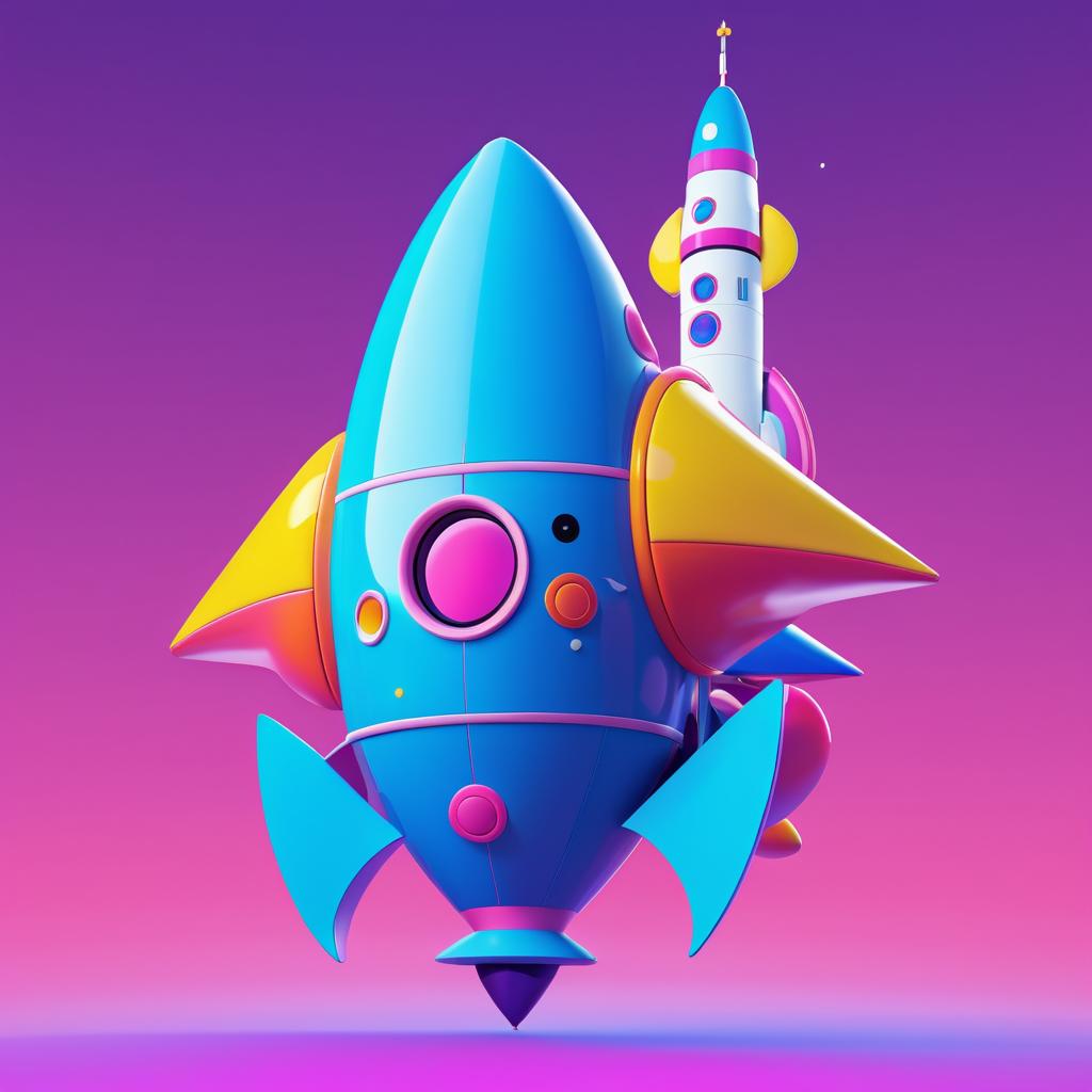 Whimsical Minimalist Rocket Ship Design