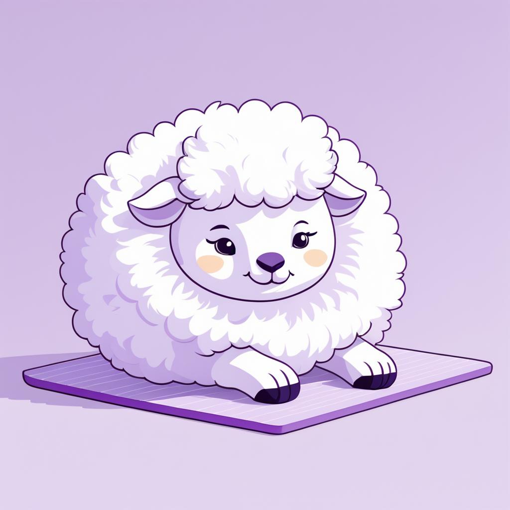 Fluffy Sheep Yoga: Cartoon Style Art