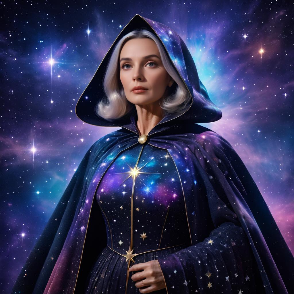 Cosmic Witch in a Starry Cloak