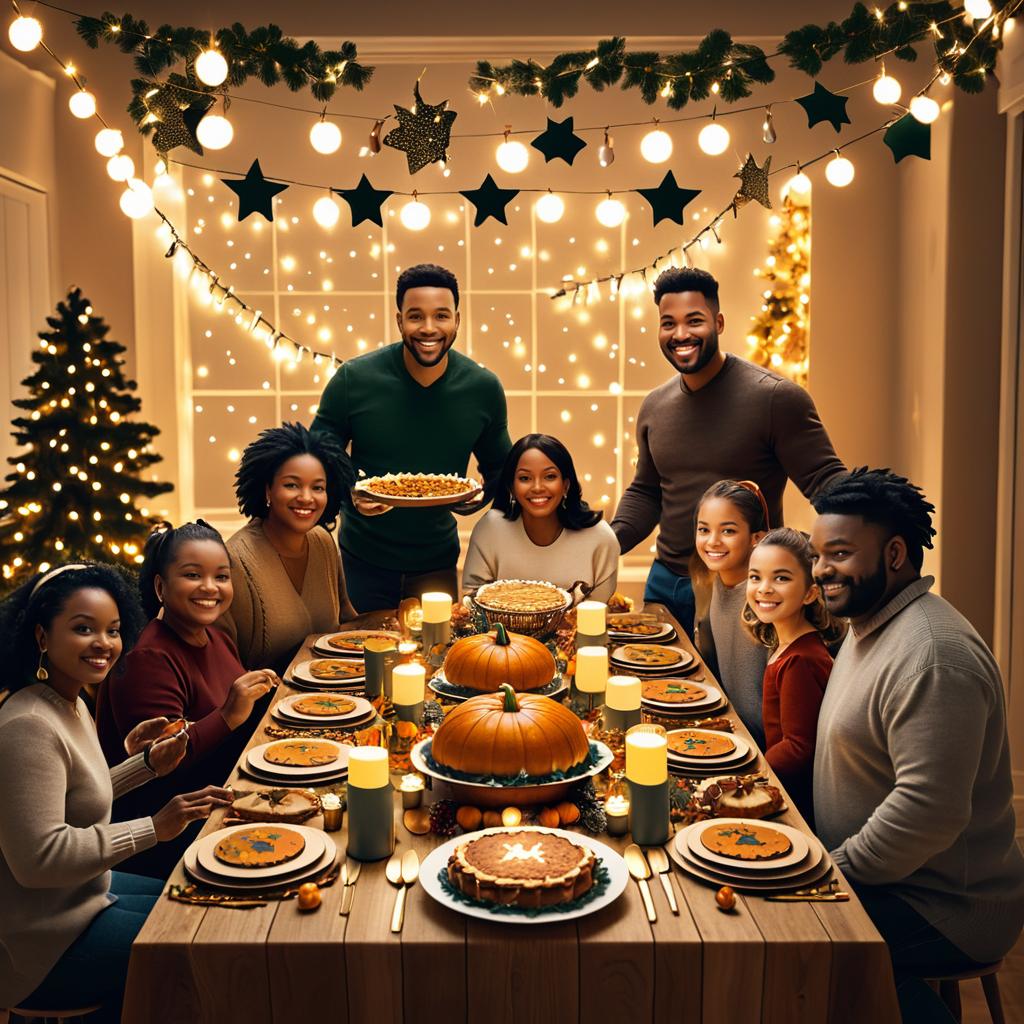 Festive Thanksgiving Family Gathering Scene