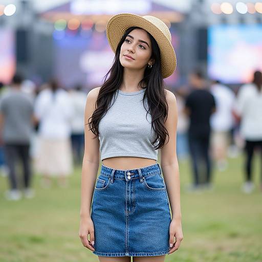 Young Woman at Outdoor Summer Event