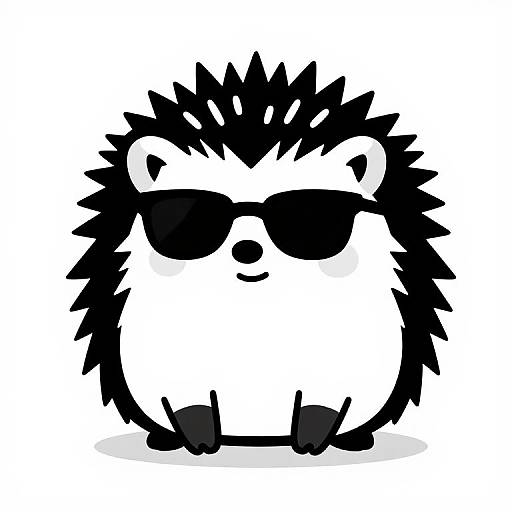 Cool Cartoon Hedgehog in Sunglasses
