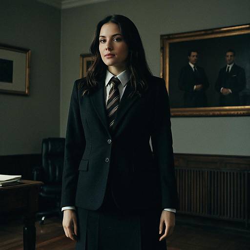 Dark Academia Woman in Suit