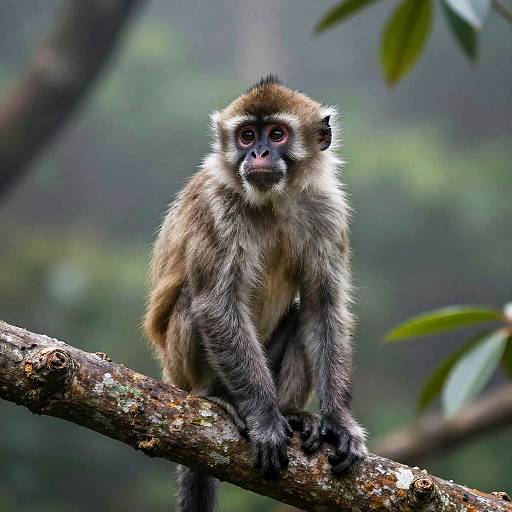 Expressive Brooke Monkey in Misty Jungle