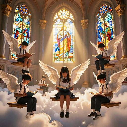 Celestial School in Dreamy Skies