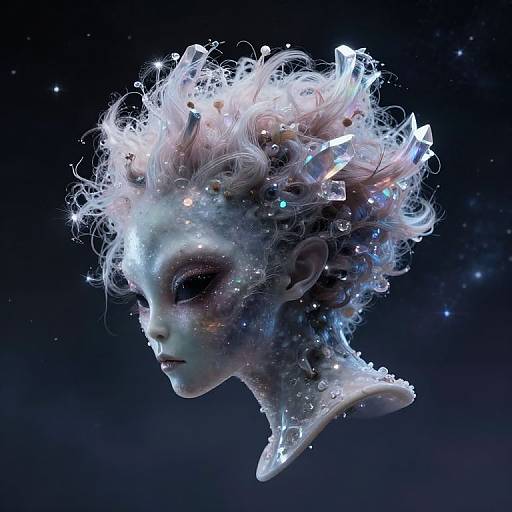 Ethereal Alien Hair with Crystals