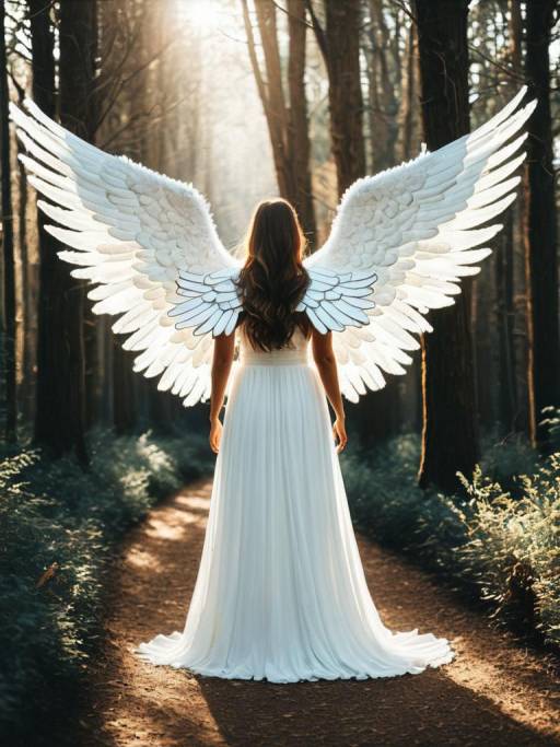Majestic Angel with Oversized Wings