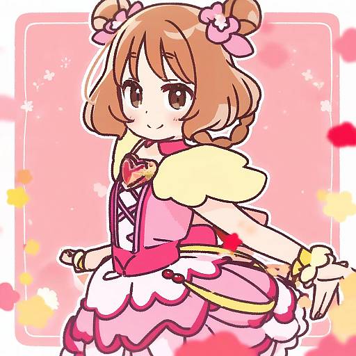 Illustration of Hanamichi ran, delicious party precure in the style of Yoru nai