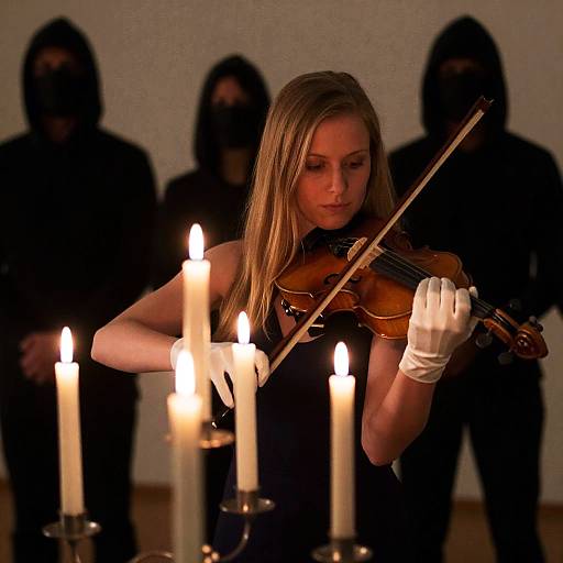 Enchanting Violinist Amidst Shadows