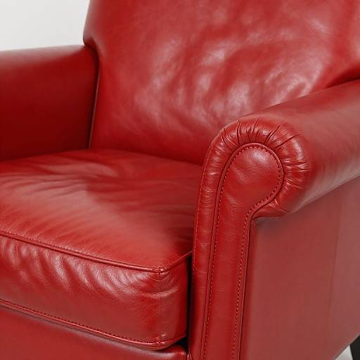 Vintage Red Leather Club Armchair