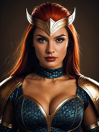 Woman in Lavagirl Costume Portrait