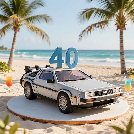 Giant DeLorean Cake for 40th Birthday