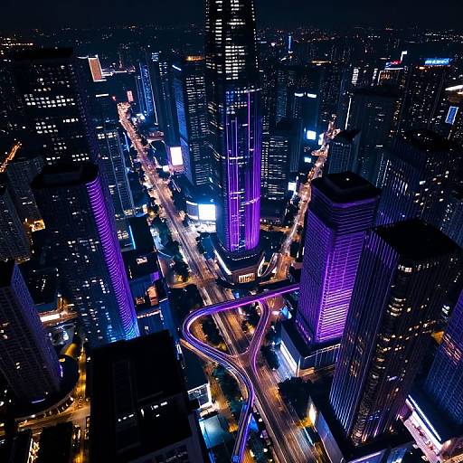 Futuristic Neon Cityscape at Night