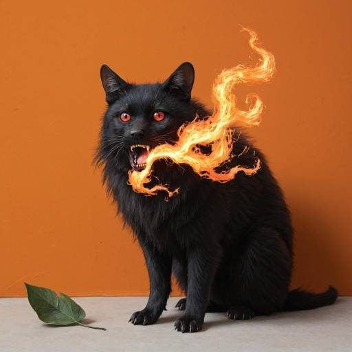 Mystical Shadow Beast with Fiery Eyes Mystical Shadow Beast with Fiery Eyes