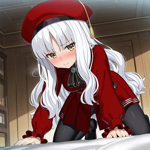 Illustration of Caren hortensia (amor caren), fate (series) in the style of Mizumizuni