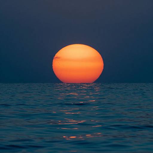 Fiery Sun Reflecting on Dark Waters