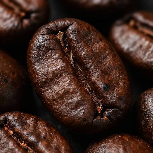 Macro Shot of Cracked Coffee Beans