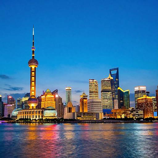 Vibrant Sunset City Skyline