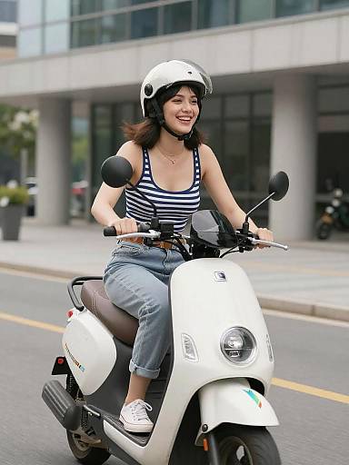 Italian Curvy Brunette on Scooter