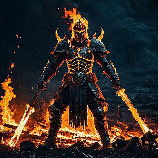 Molten Warrior in Flames