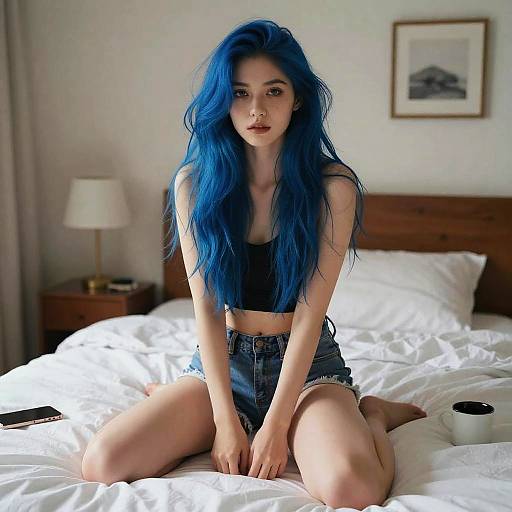 Stunning Girl in a Messy Bedroom