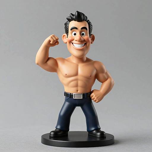 Cartoon Muscular Man Figurine