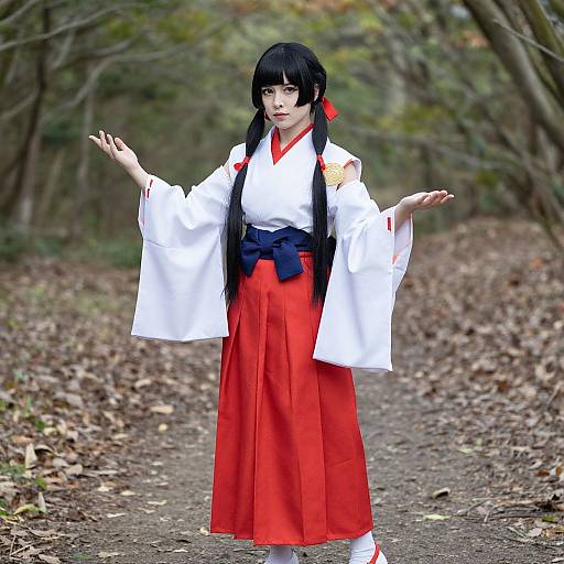 Photo-Realistic Female Miko Cosplayer