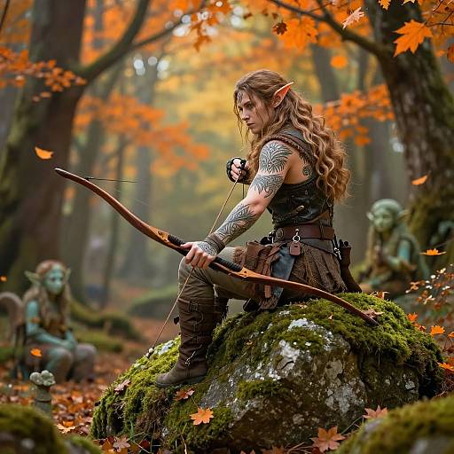 Eladrin Ranger in Autumn Forest