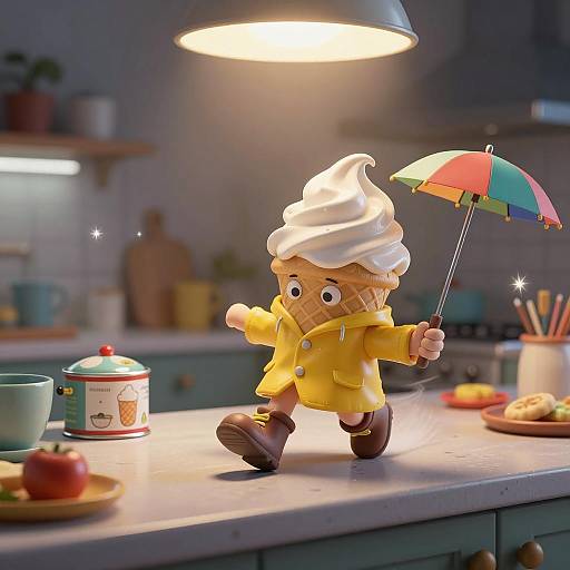 Anthropomorphic Ice Cream Cone Explorer Toy