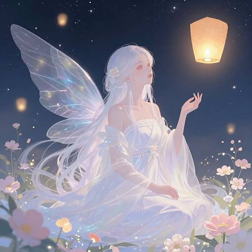 Serene Spirit Guide with Translucent Wings