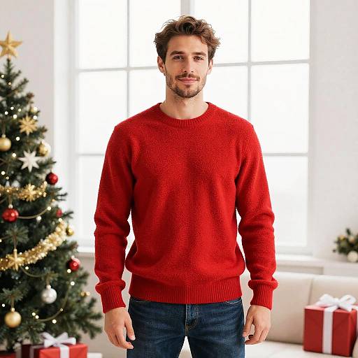 Fleece Navidad Red Sweater Costume