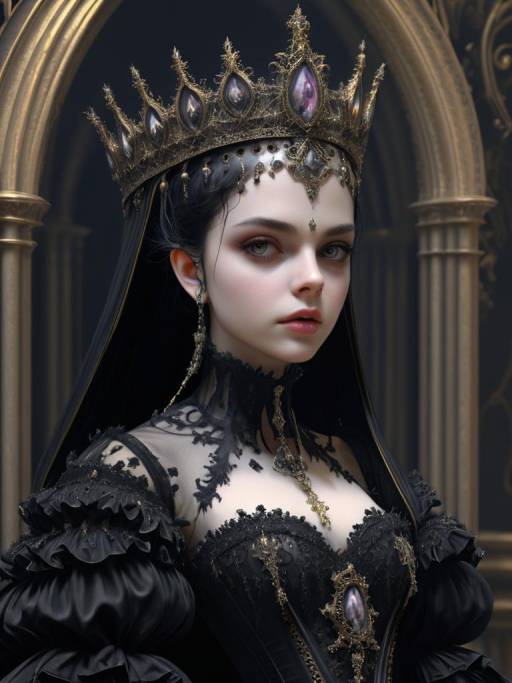 Intricate Gothic Princess Portrait Artwork