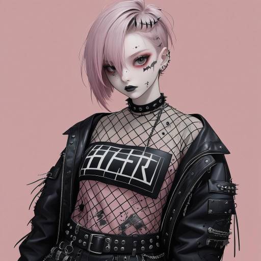 Gothic Punk Anime Style Illustration