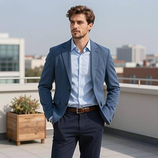 Confident Young Man in Business Casual Attire