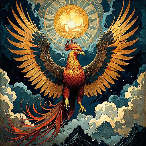 Noble Phoenix in Dramatic Skyscape